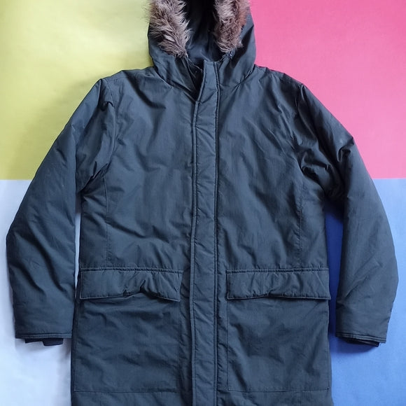 FCUK Essential Long Parka with Hood Faux Fur