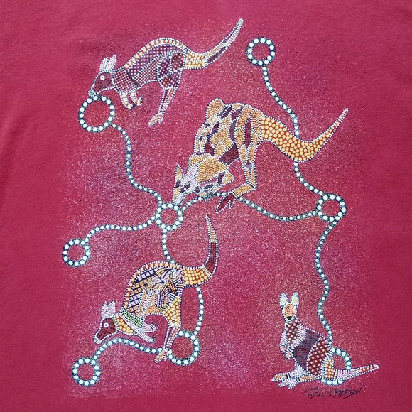 Vintage 1990s Australian Indigenous David Hudson Kangaroo Single Stitch T-Shirt
