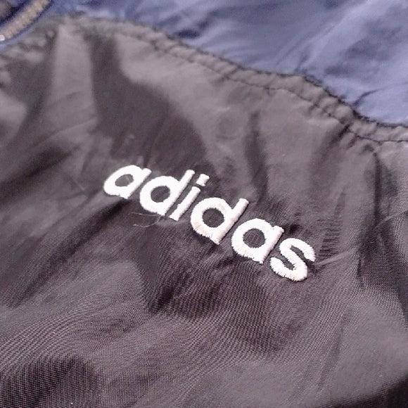 Vintage '90s Adidas Men's Navy and White Windbreaker UNISEX