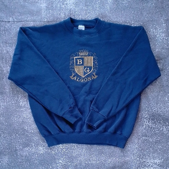 VINTAGE 90s BG ALGONA Embroidered Crewneck Sweater Fruit Of The Loom UNISEX