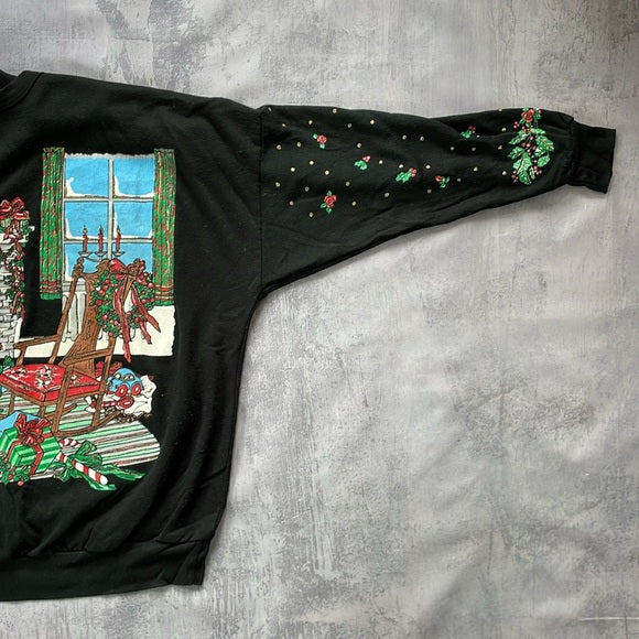 Vintage UGLY Christmas Sweater Print All Over