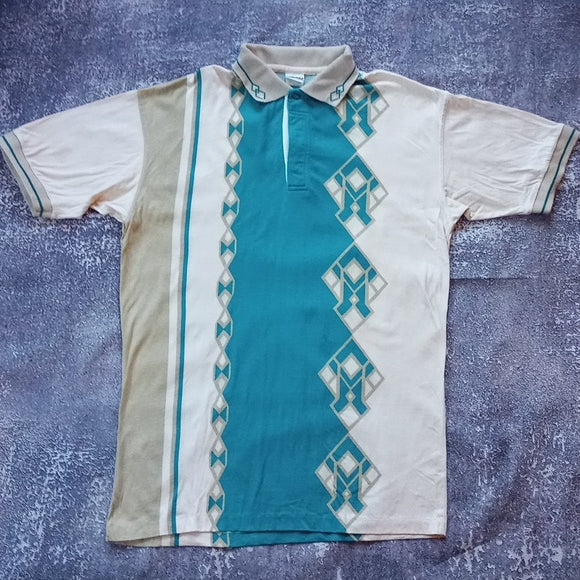 Vintage 1992 Funky Pattern HEAD Brand Polo T-Shirt