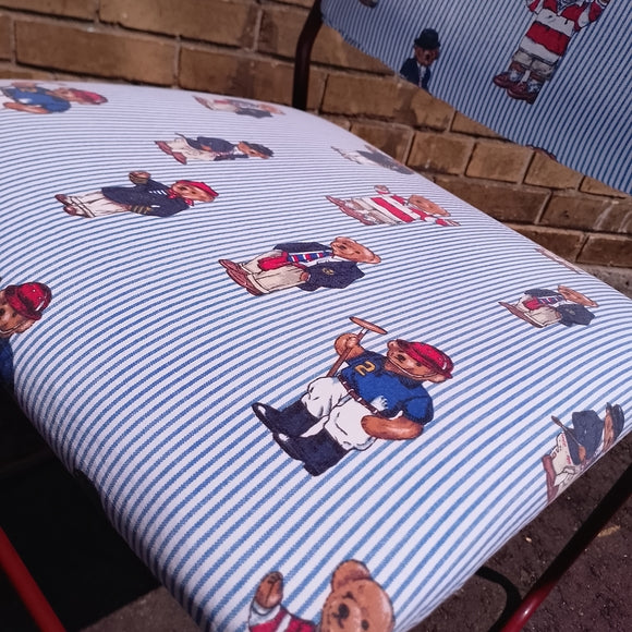 Vintage 90s Ralph Lauren Polo Bear Upholstered Stack Chair – One of a Kind