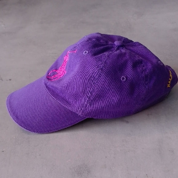 Purple Polo Ralph Lauren Fragrances Cap with Pink Logo #4