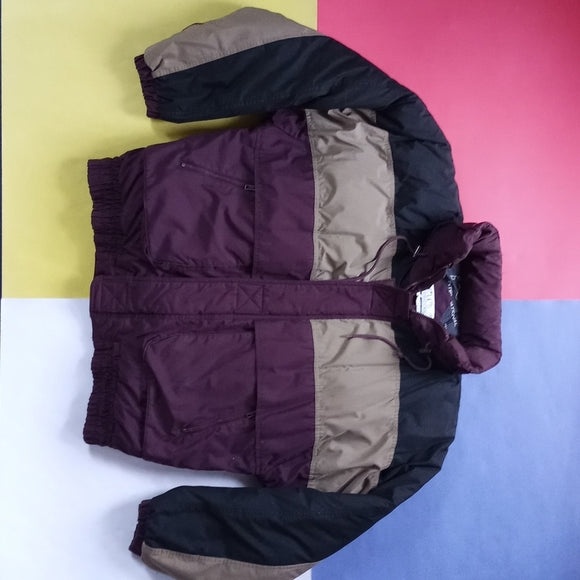 Vintage Tri-Colour Goose Down Essential Winter Puffer Jacket with Hood