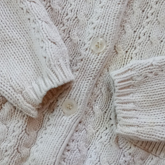 Vintage 90s Fisherman Style Weave Cardigan Sweater