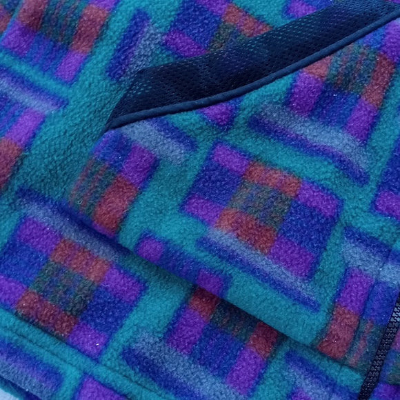 VINTAGE 90s Yukon Fleece Funky Pattern Zip-Up Sweater Jacket