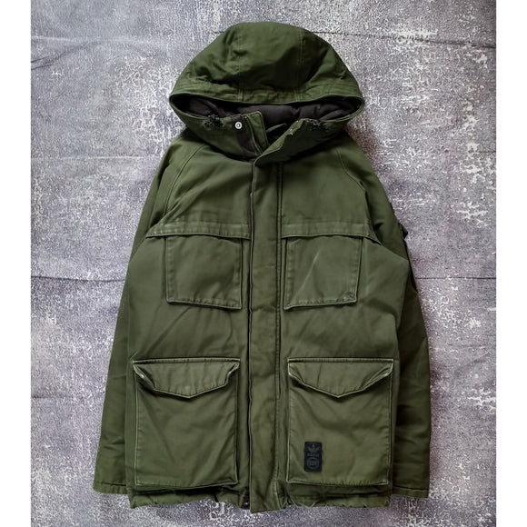 ADIDAS HEAVY DUTY CARGO POCKETS JACKET WINTER GREEN MEDIUM