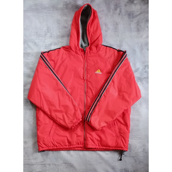 Vintage 90s Adidas Stripes RED/Yellow Essential Winter Jacket UNISEX