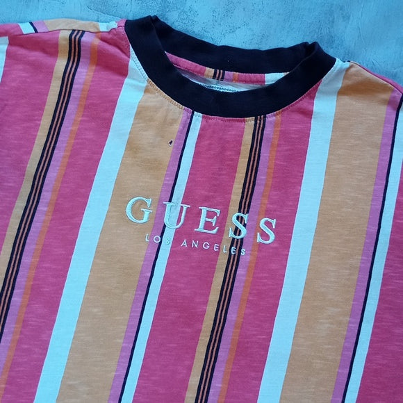 Vintage Guess Los Angeles Striped T-Shirt UNISEX