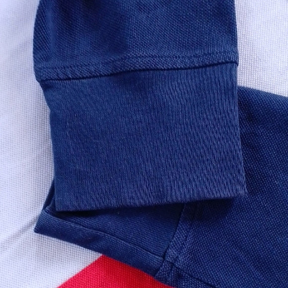 Tommy Hilfiger Navy and Red Rugby Shirt CUSOTM FIT