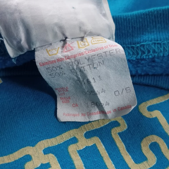 Vintage 90s Crop Top High Crewneck Sweater Blue