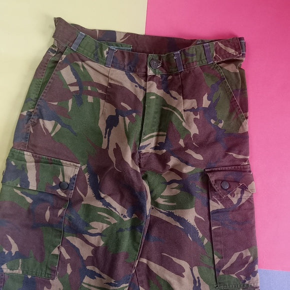 Vintage Euro Camouflage Army Cargo Denim Pants German Military