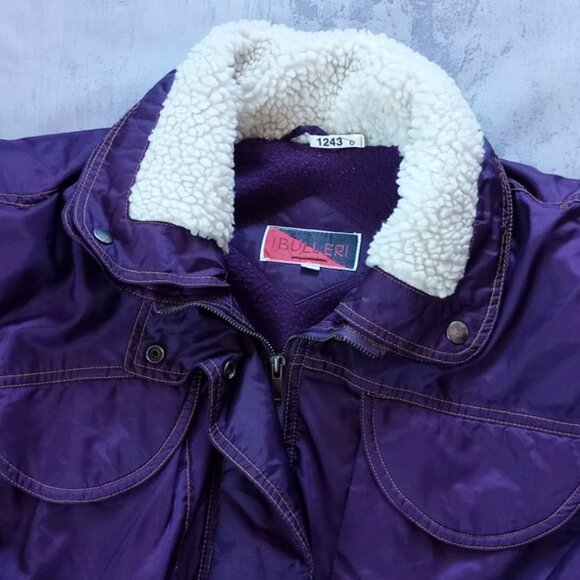 Vintage 90s Purple Sherpa Lined Collar Winter Jacket BULLET