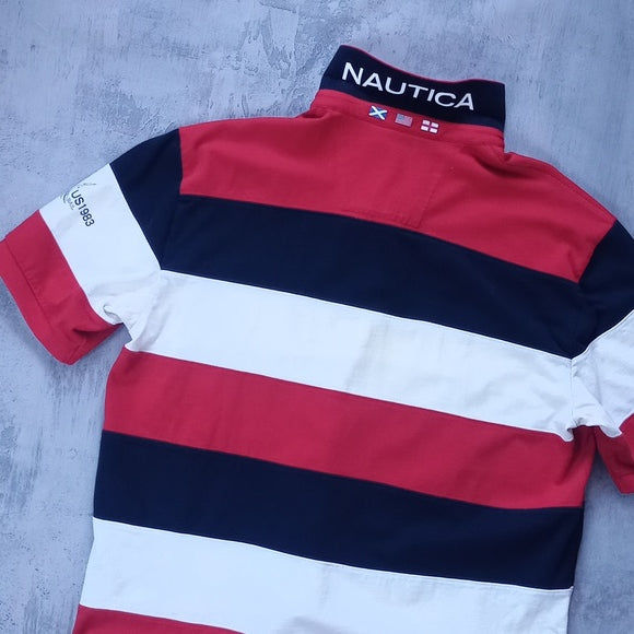 Nautica US1983 SAIL Essential Striped Polo T-Shirt
