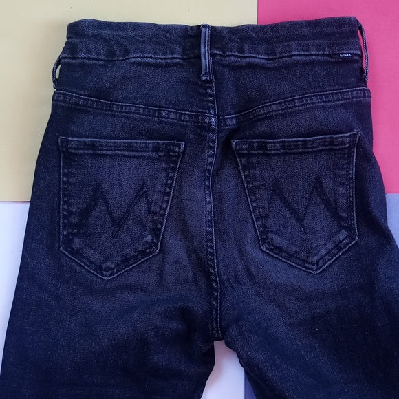 Mother High Waisted Looker Hawk Black Denim Jeans
