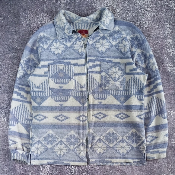 Vintage 90s Vintage Geometric Patterned Jacket Snowflake