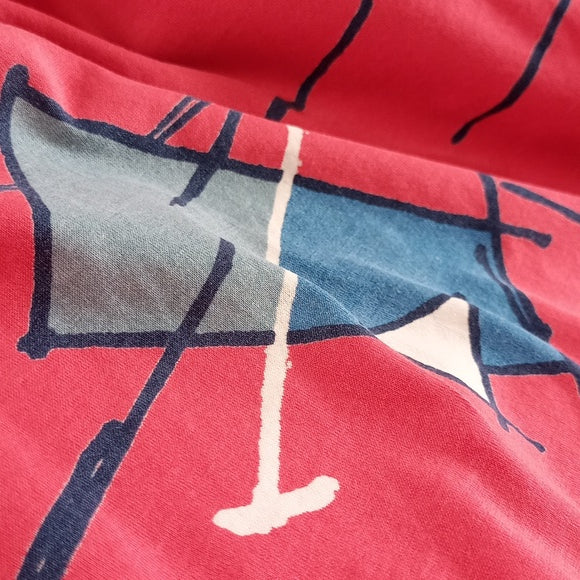 Vintage 90s Nike Abstract tennis Polo Golf Shirt With Funky Design Red