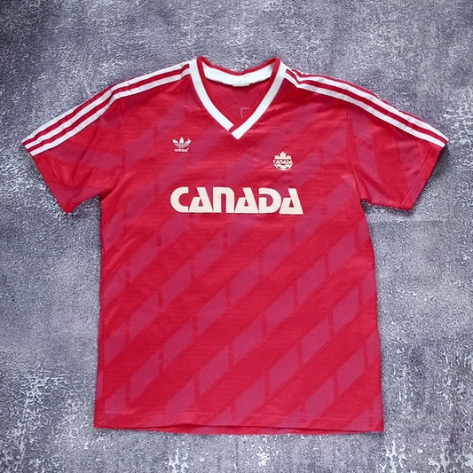 VINTAGE RARE 1980s Adidas Team Canada Soccer Jersey Holliday