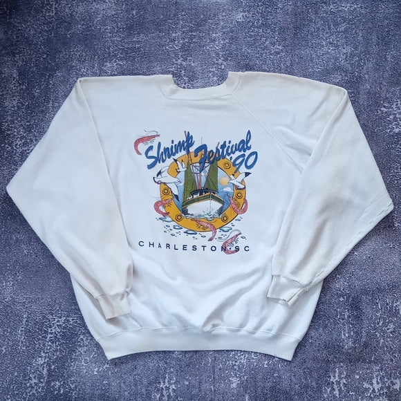 Vintage 1990 SHRIMP FESTIVAL Charleston SC Crewneck Sweater