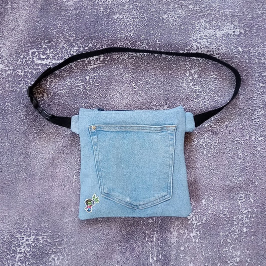 Reworked "Jean Pocket" Denim Benny Bag Fanny Pack Messenger Bag