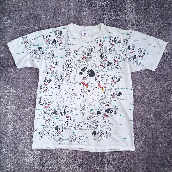 Vintage Disney 101 Dalmatians All Over Print Graphic Movie Pomo T-Shirt