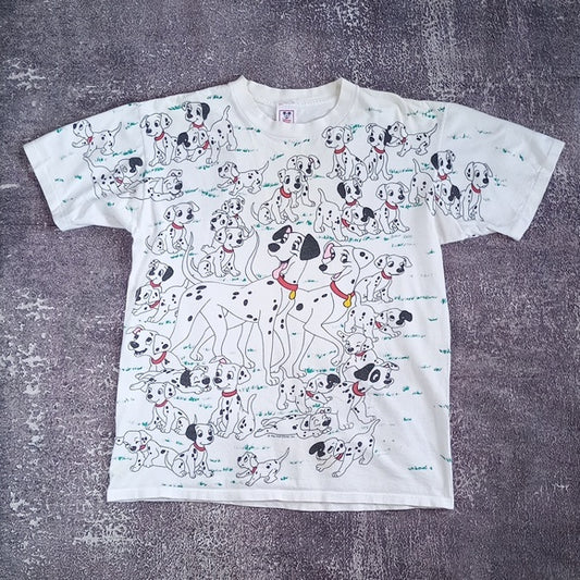 Vintage Disney 101 Dalmatians All Over Print Graphic Movie Pomo T-Shirt