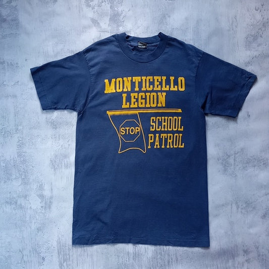 Vintage 90s Monticello School Patrol "STOP" Graphic Single Stitch T-Shirt
