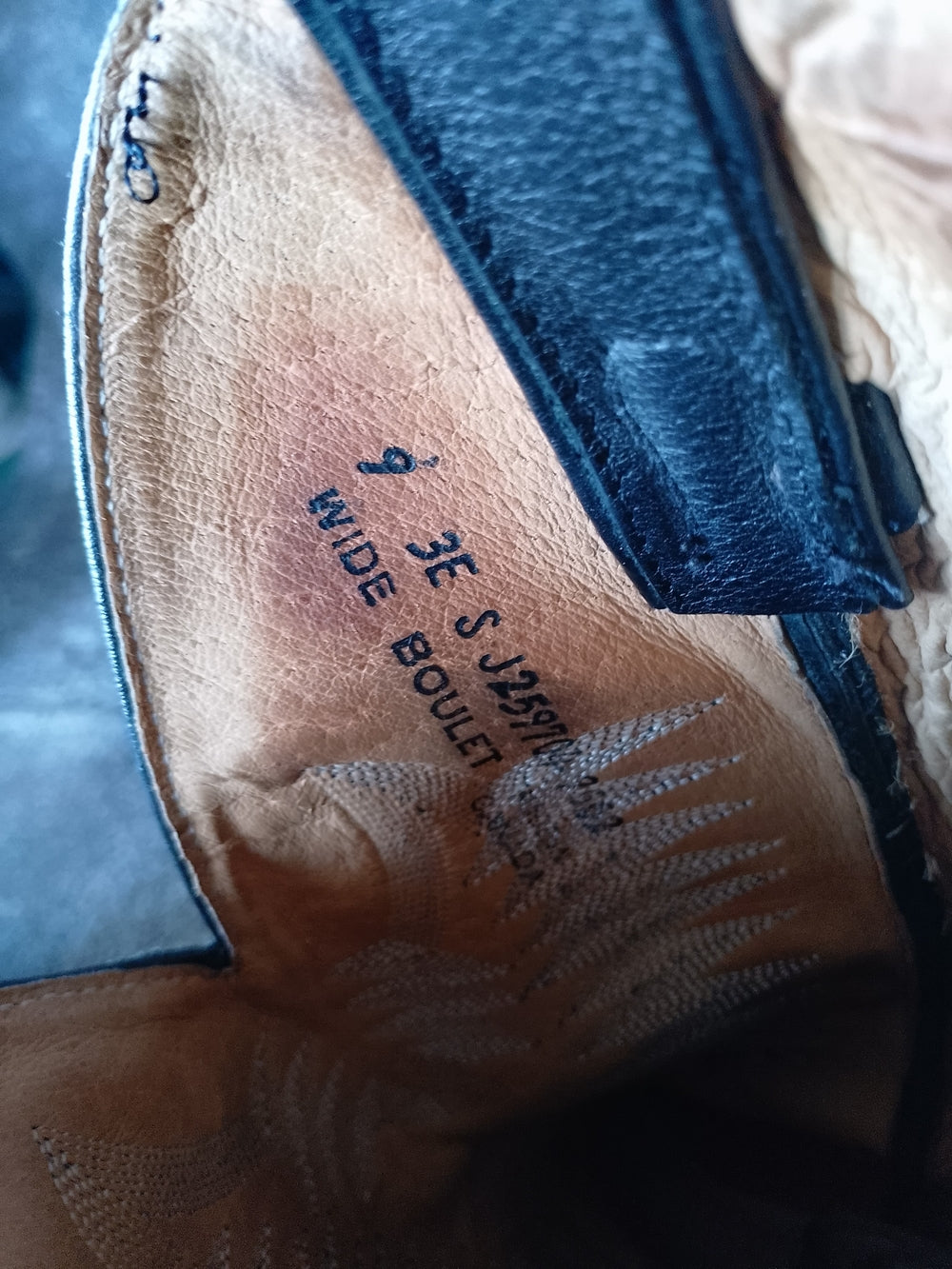 Vintage Boulet Black Leather Western Cowboy Boots, Country Rodeo 3E S J259704 95