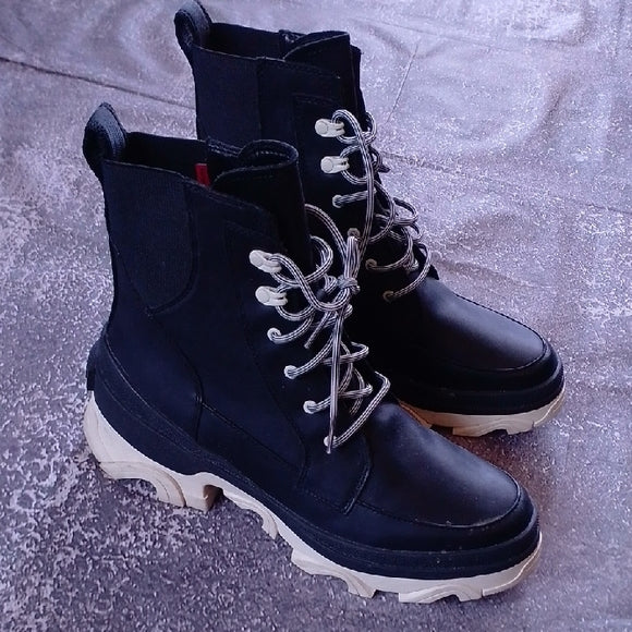Men's Black and Cream Boots