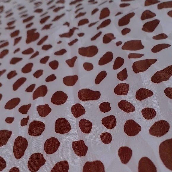 Vintage Brown & White Leopard Print Silk Neckerchief – 20” Square Animal Print S
