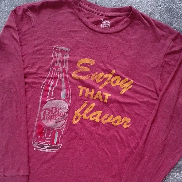 Dr Pepper Graphic Long Sleeve Shirt - Enjoy That Flavour