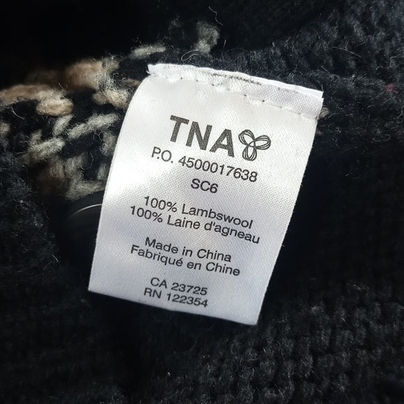 TNA Lambswool Button-Up Sweater Cowichan Aritzia