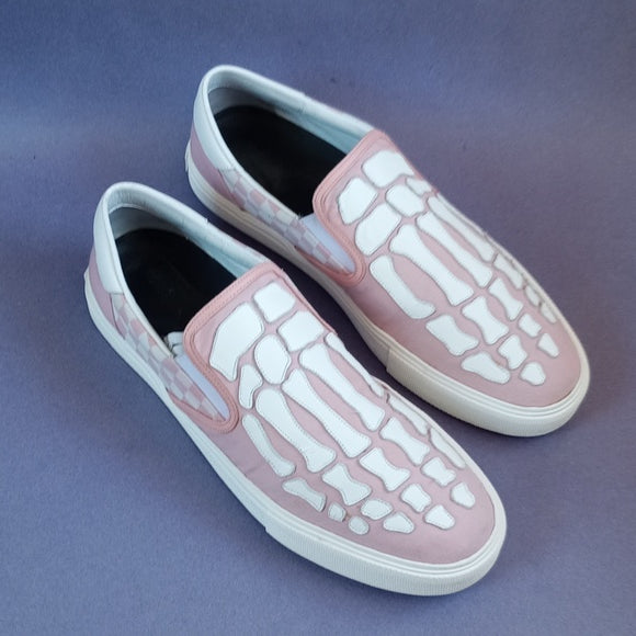 AMIRI Checkered Skeleton Toe Pink Slip-On Shoes