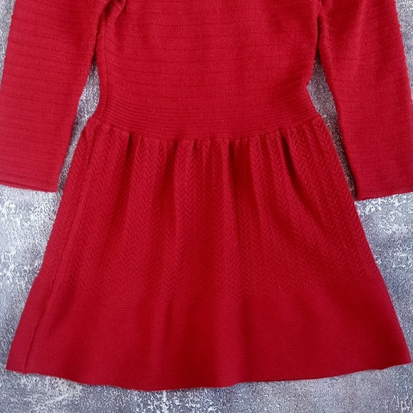 Jessica Simpson Red Dress Long Sleeve Doll Style