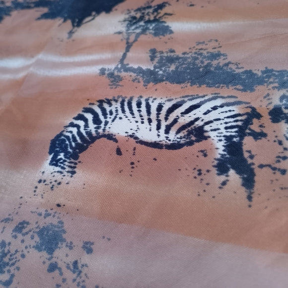 Into Africa Handmade Savannah Landscape Animal Scarf Giraffe Zebra Leopard