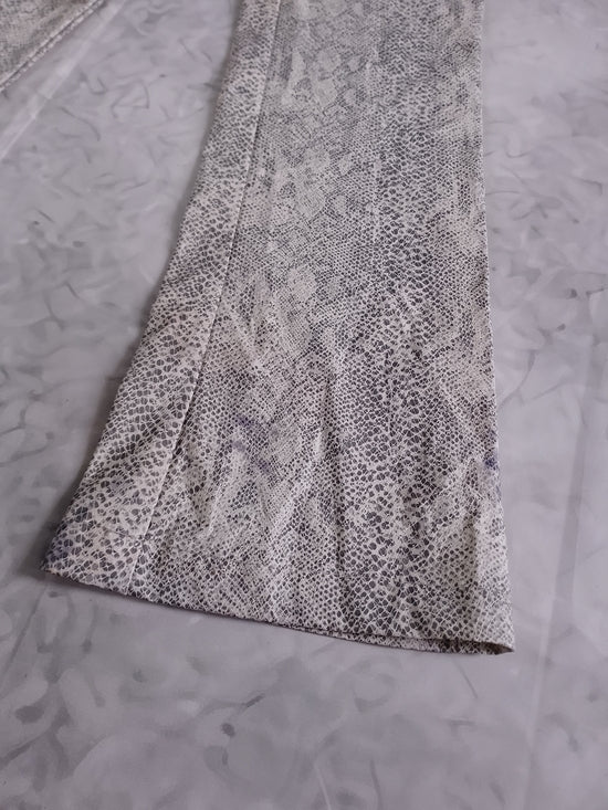 Vintage 90s Printed Flare Pants - Neutral Faux Snake Print CHADO SPICE GIRLS