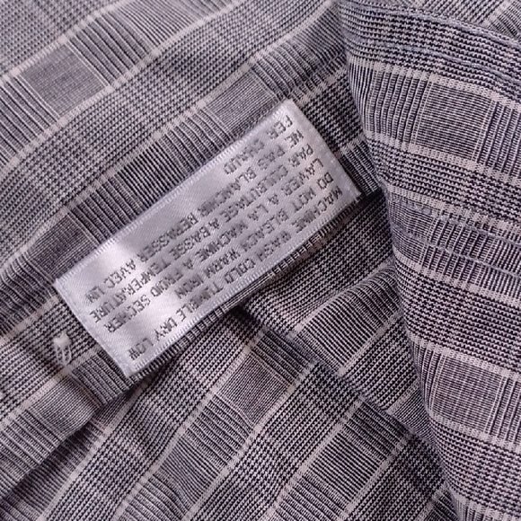 Vintage 90s Christian Dior Chemise Gray Striped Shirt