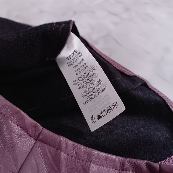 GARAGE Faux Leather Purple Crop Top