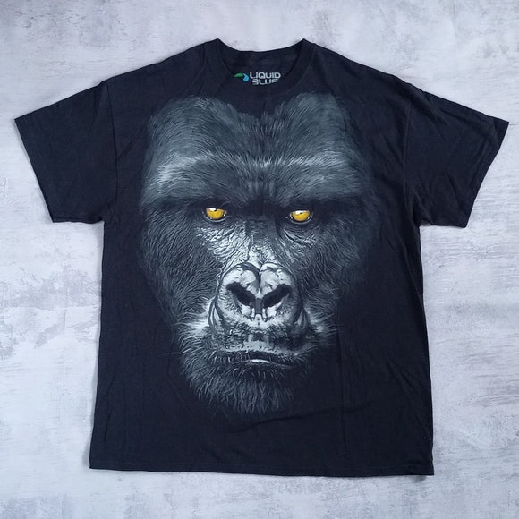 2010 PAO Gorilla Head/face Liquid Blue T-Shirt