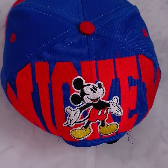 Vintage 90s MICKEY MOUSE RARE Snap Back Hat Embroidered