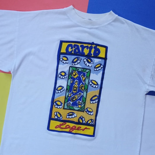 Vintage 90s Carib Lager Graphic Single Stitch T-Shirt