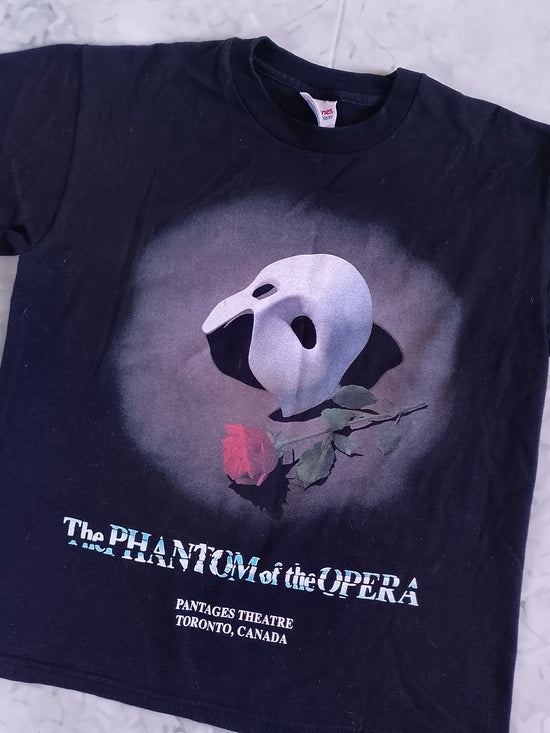 Vintage 90s Phantom of the Opera Kids Black Graphic Tee