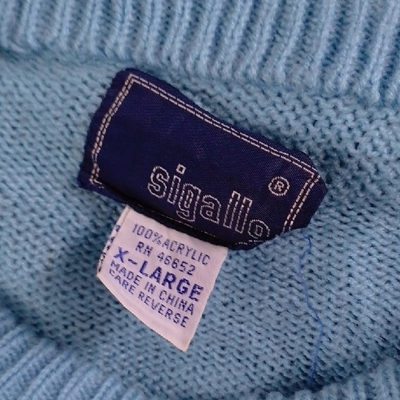 Vintage 90s sigallo Men's Blue Sweater Crewneck
