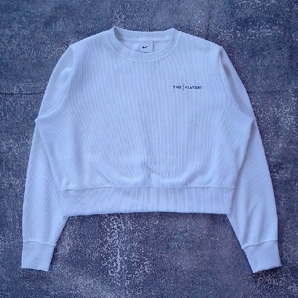 Nike THE PLAYERS Women's White Textured Cropped Sweatshirt
