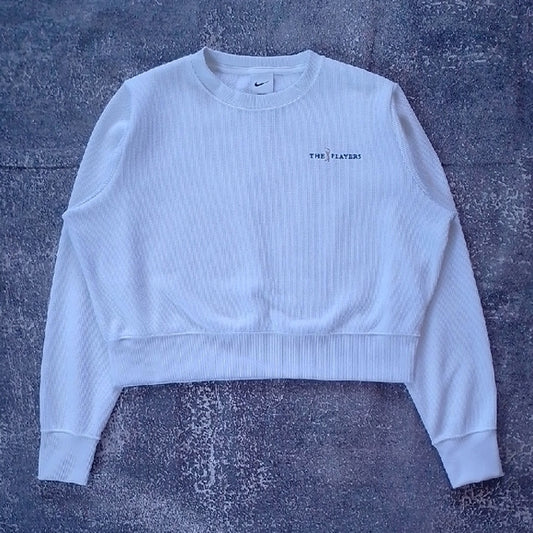 Nike THE PLAYERS Women's White Textured Cropped Sweatshirt