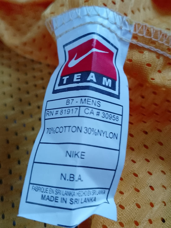 Vintage Team Nike NBA Yellow &amp; Black Mesh Basketball Jersey