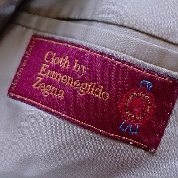 Vintage Ermenegildo Zegna Classic Tan Men's Blazer WOOL BLEND