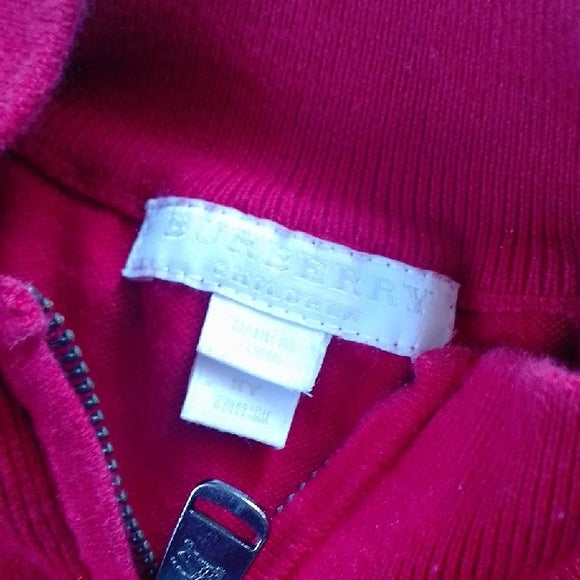 BURBERRY CHILDREN RED SWEATER ZIP UP