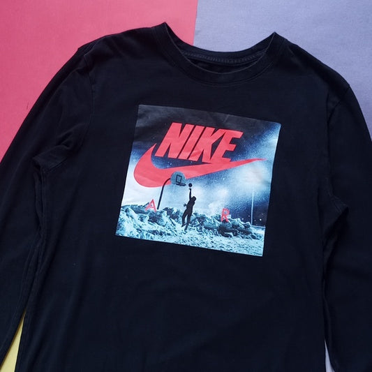 Nike Man Playing Basketball In the Snow Longsleeve Shirt